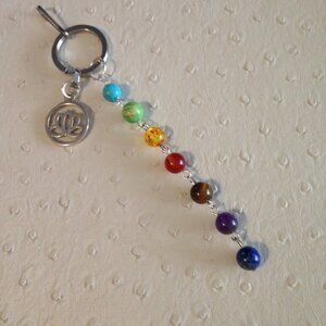 NEW #2 Three Chakra bead key chain and purse charm